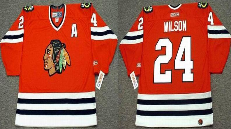 2019 Men Chicago Blackhawks 24 Wilson red CCM NHL jerseys